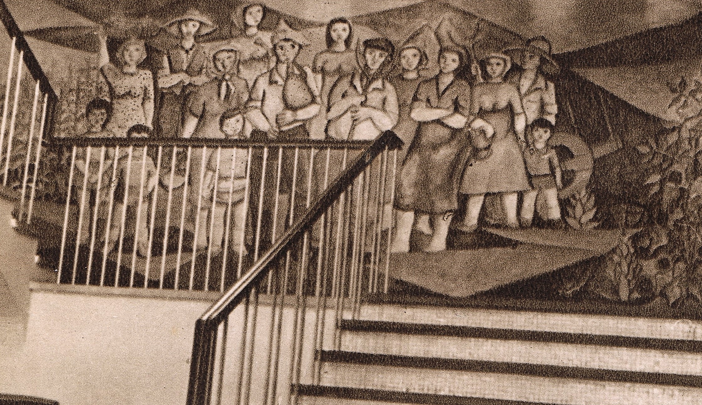 Ampliar: Mural de Virxilio na Residencia do Carballiño (1963), desaparecido, 1
